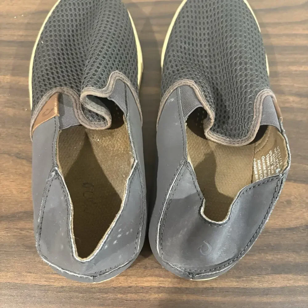 OluKai Pehuea Slip‎ On Gray Mesh Casual Sneakers Shoes Womens Size 8.5